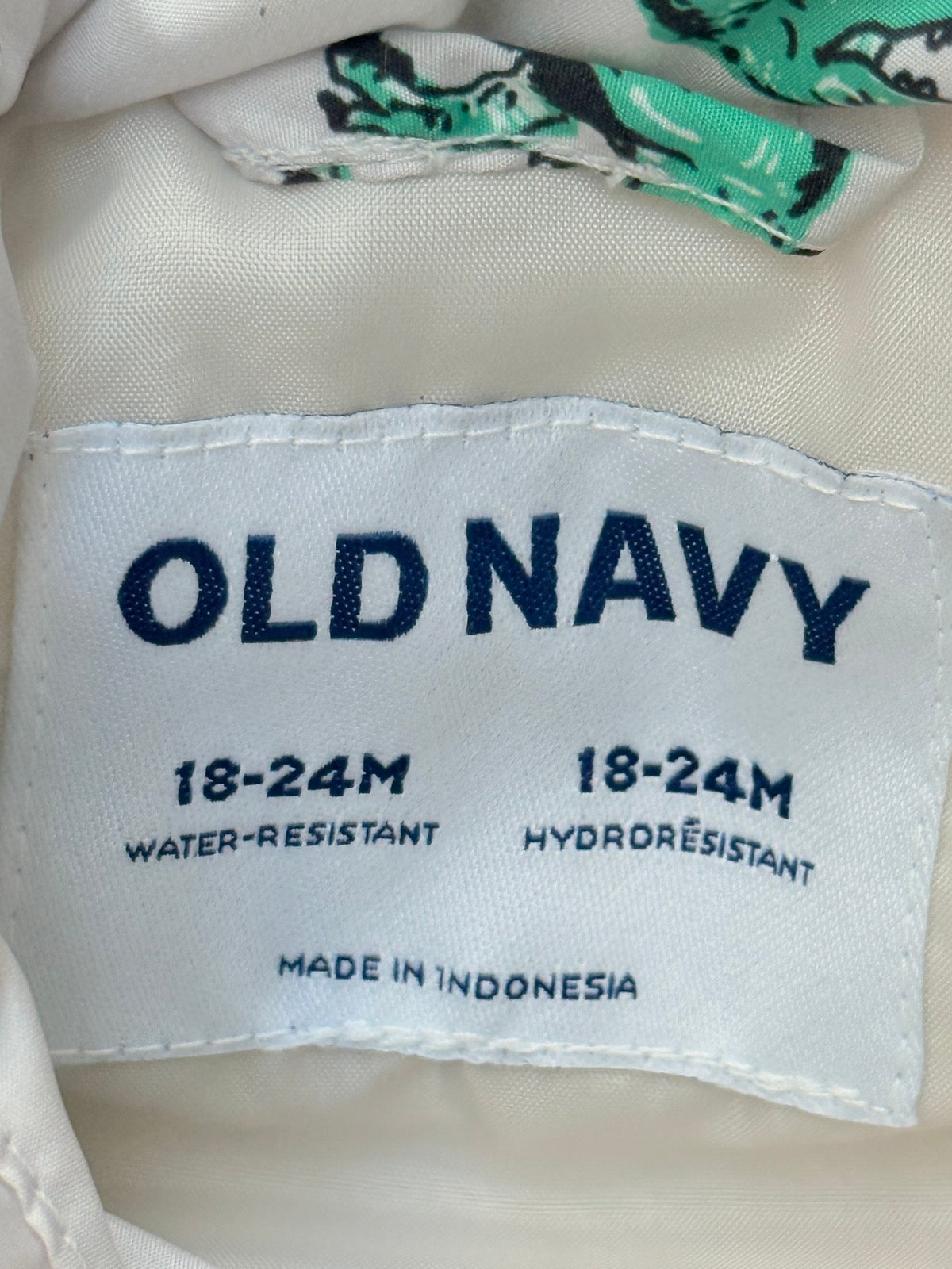 NWT - Old Navy Dinosaur Print Puffer Vest 18-24M