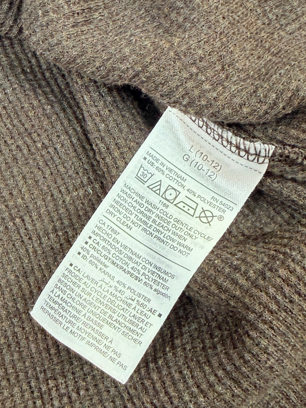 Old Navy Brown Thermal Long Sleeve Size 10-12