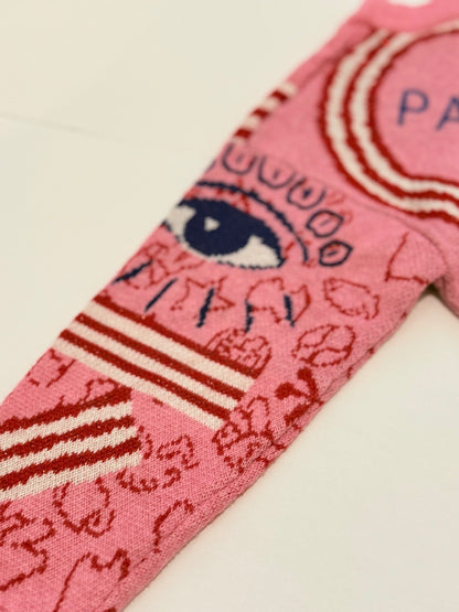 Kenzo Paris Pink Tiger Knit Sweater Dress 3T