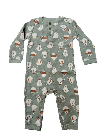 Old Navy Snowman Waffle Knit Romper 12-18M