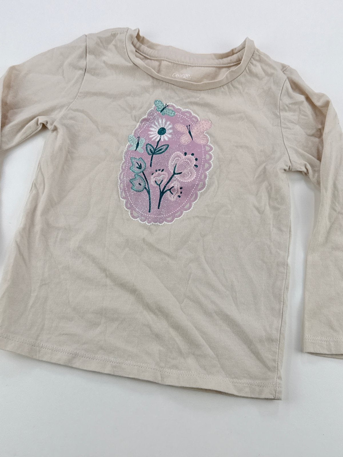 George Floral Butterfly Long Sleeve T-Shirt 3T