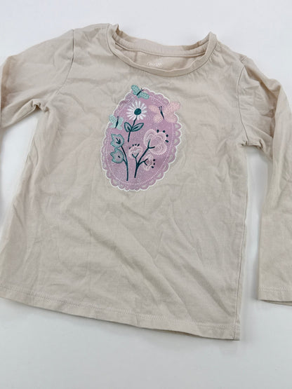George Floral Butterfly Long Sleeve T-Shirt 3T