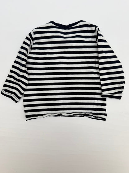 H&M Striped Organic Cotton Top 2-4M