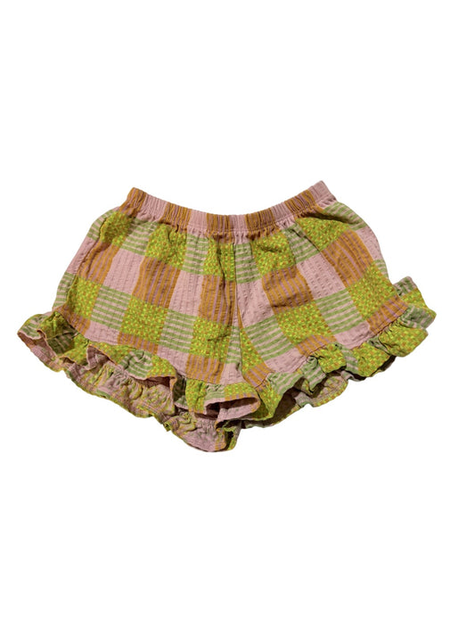 Next Pink Green Plaid Ruffle Shorts 6-7Y