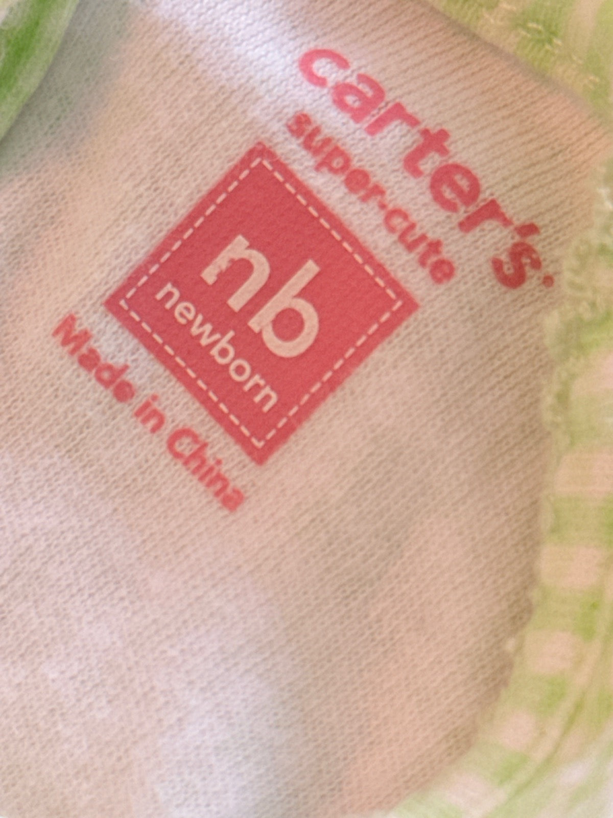 Carter's Green Gingham Floral Romper Newborn