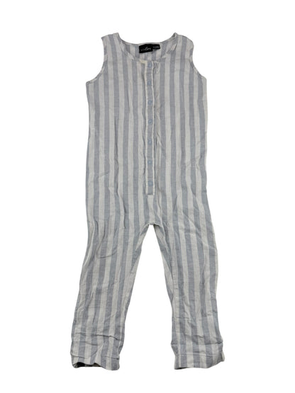 VONbon Blue Striped Linen Romper 18-24M