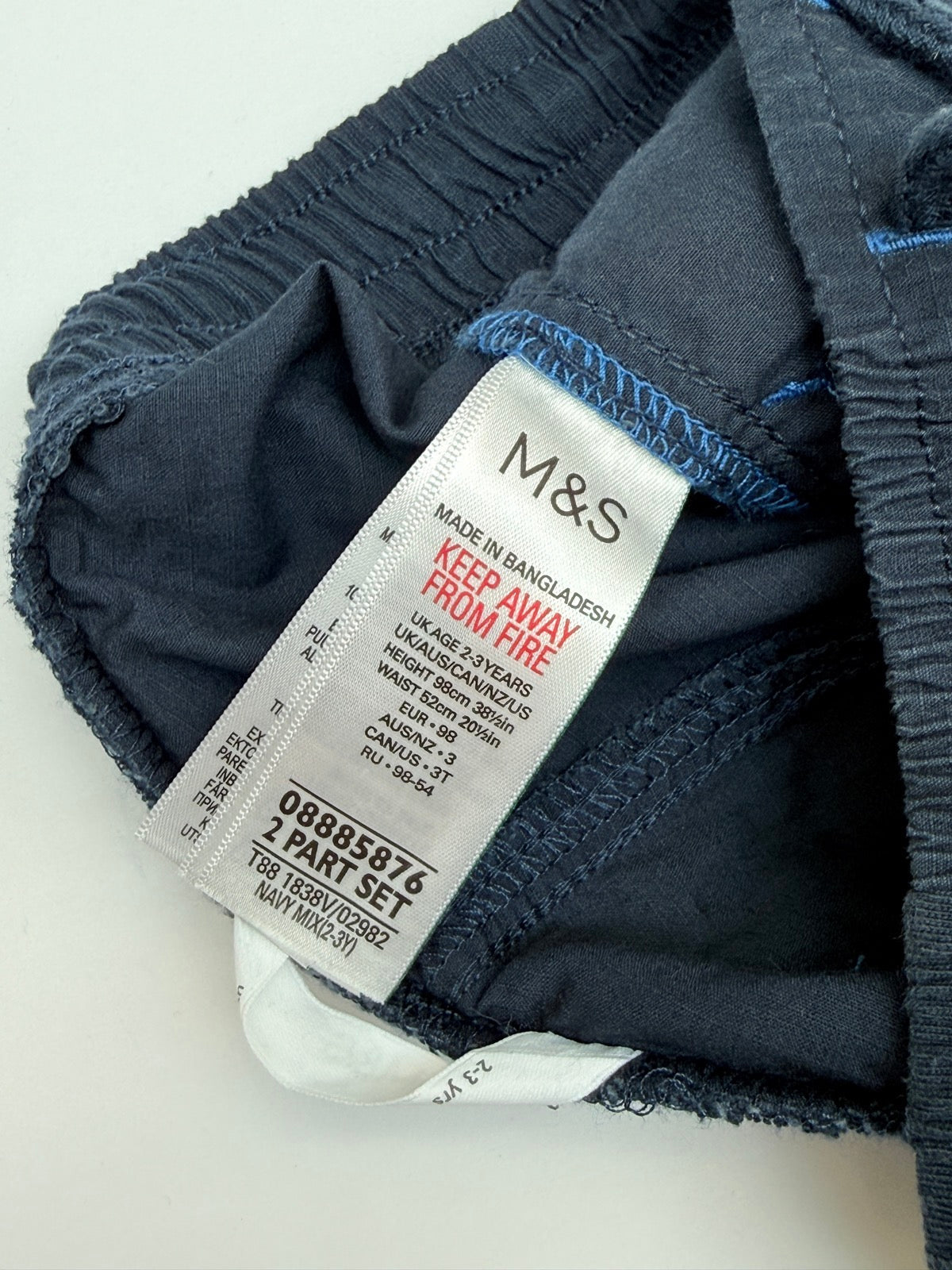 M&S Navy Shorts 2-3Y