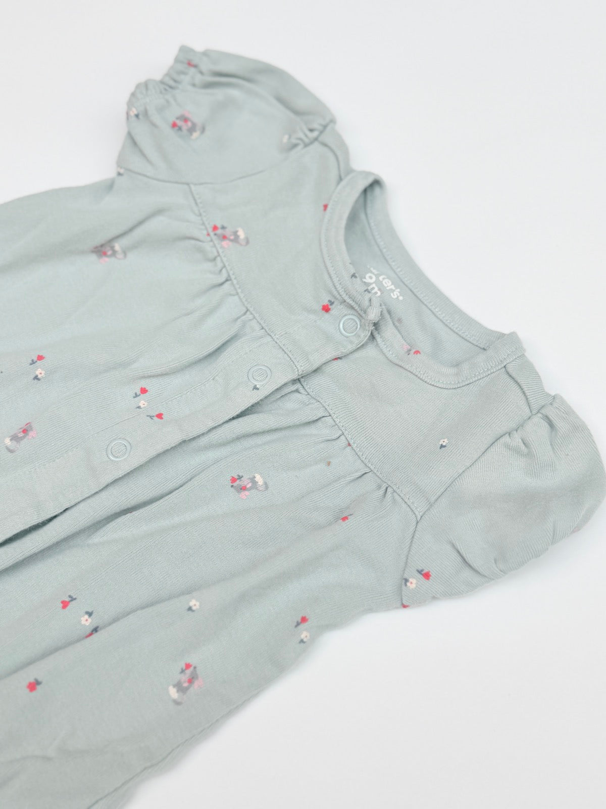 Carter's Mint Floral Romper 9M