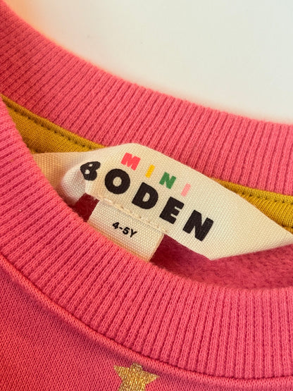Mini Boden Pink Arctic Animals Sweatshirt Dress 4-5Y