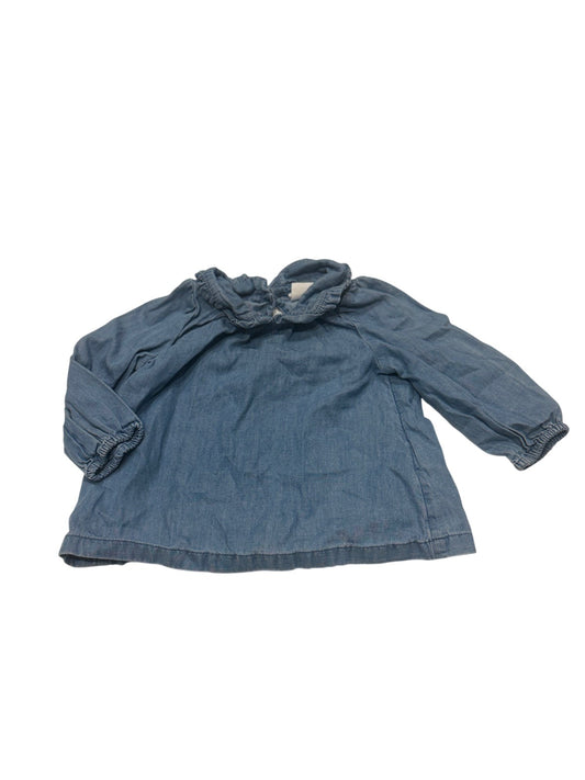 Baby Gap Chambray Ruffle Collar Blouse 6-12M