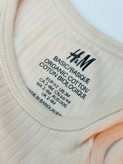 H&M Basic Organic Cotton Bodysuit Set 3M