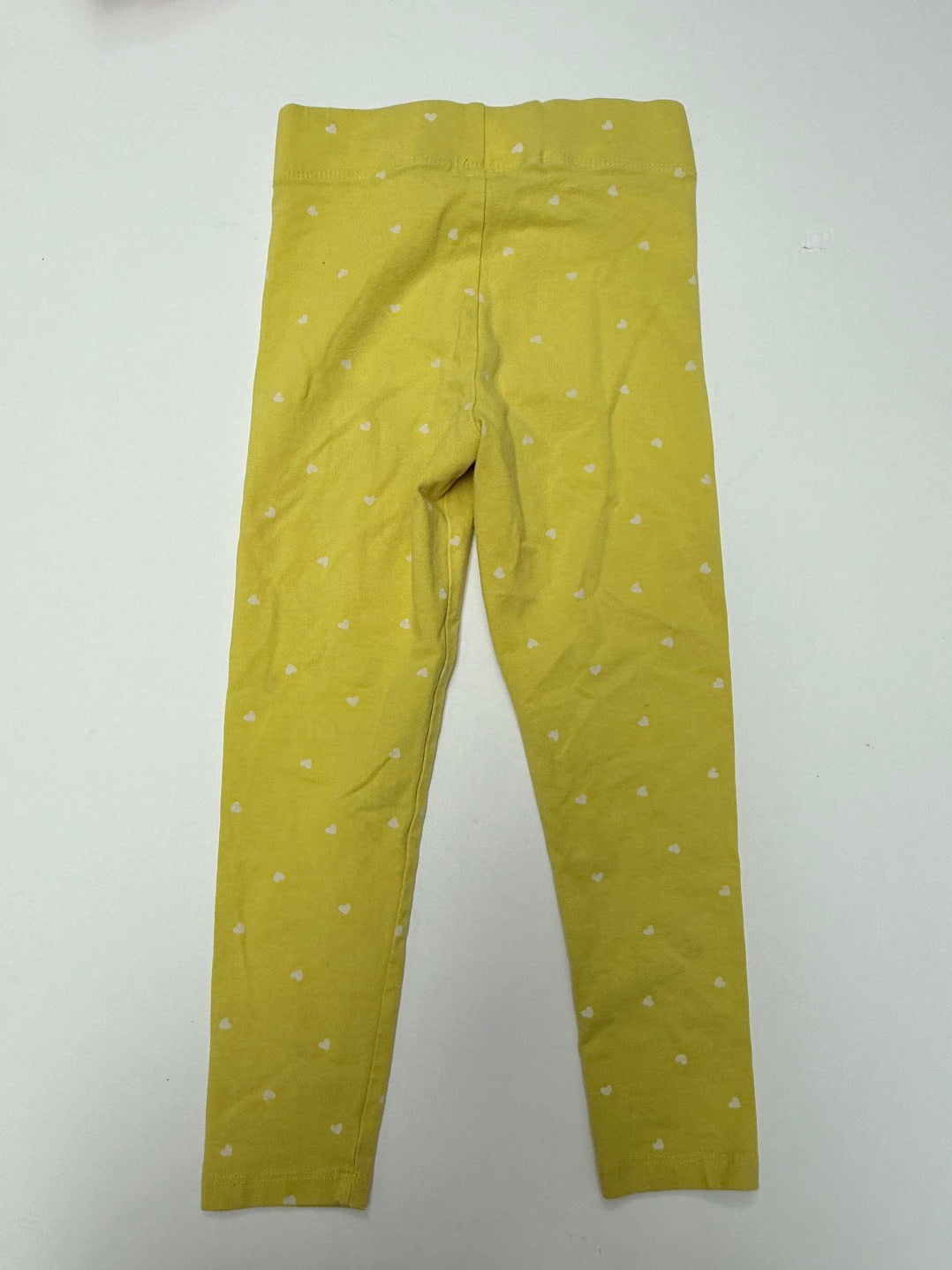 Mini Boden Yellow Heart Leggings 4-5Y