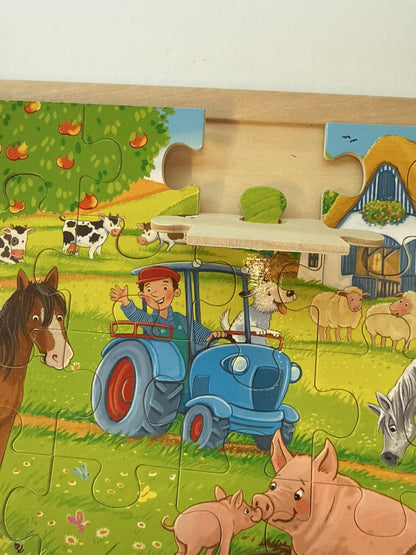 Goki Farm Scene Wooden Tray Puzzle 24pc