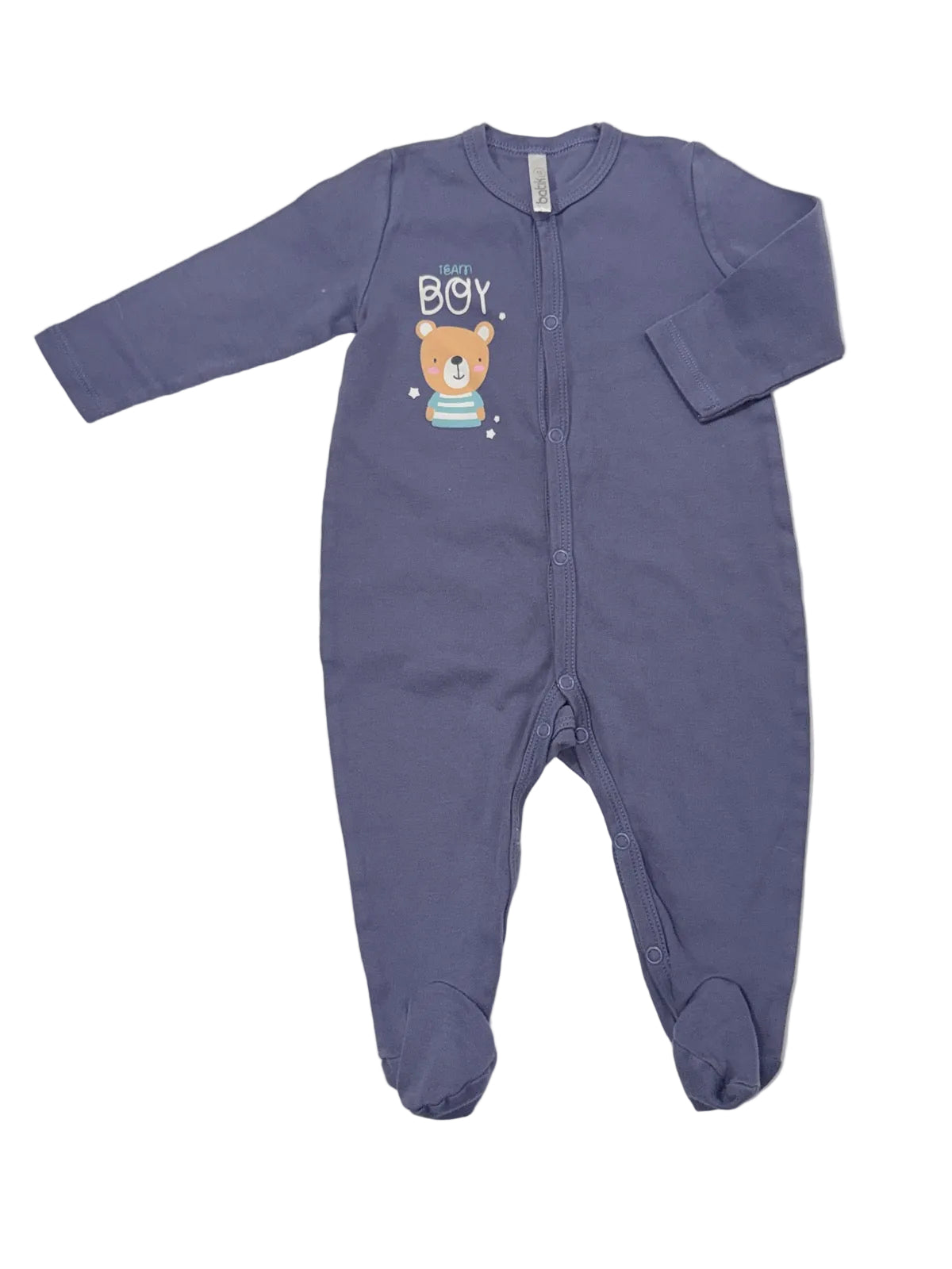 Batik Team Boy Blue Cotton Footed Sleeper 3-6m