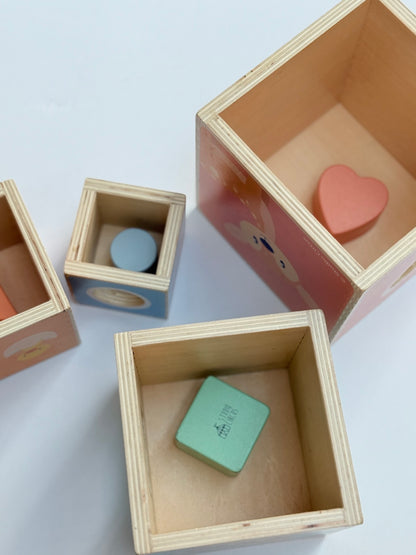 Studio Circus Wooden Stacking Cubes Shape Sorter