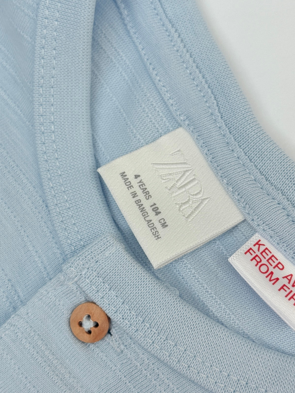 Zara Light Blue Henley T-Shirt 4T