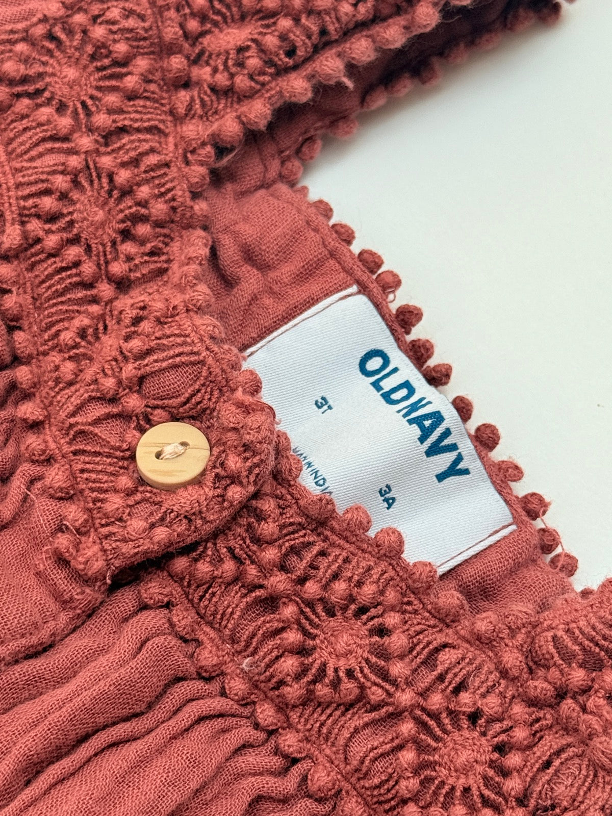 Old Navy Rust Gauze Button Dress 3T