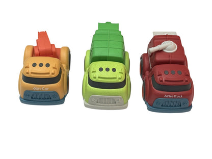 City Car Garbage Fire Truck Toy Set 3
