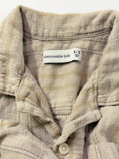Button Shirt Abercrombie Kids Beige Stripe 9/10