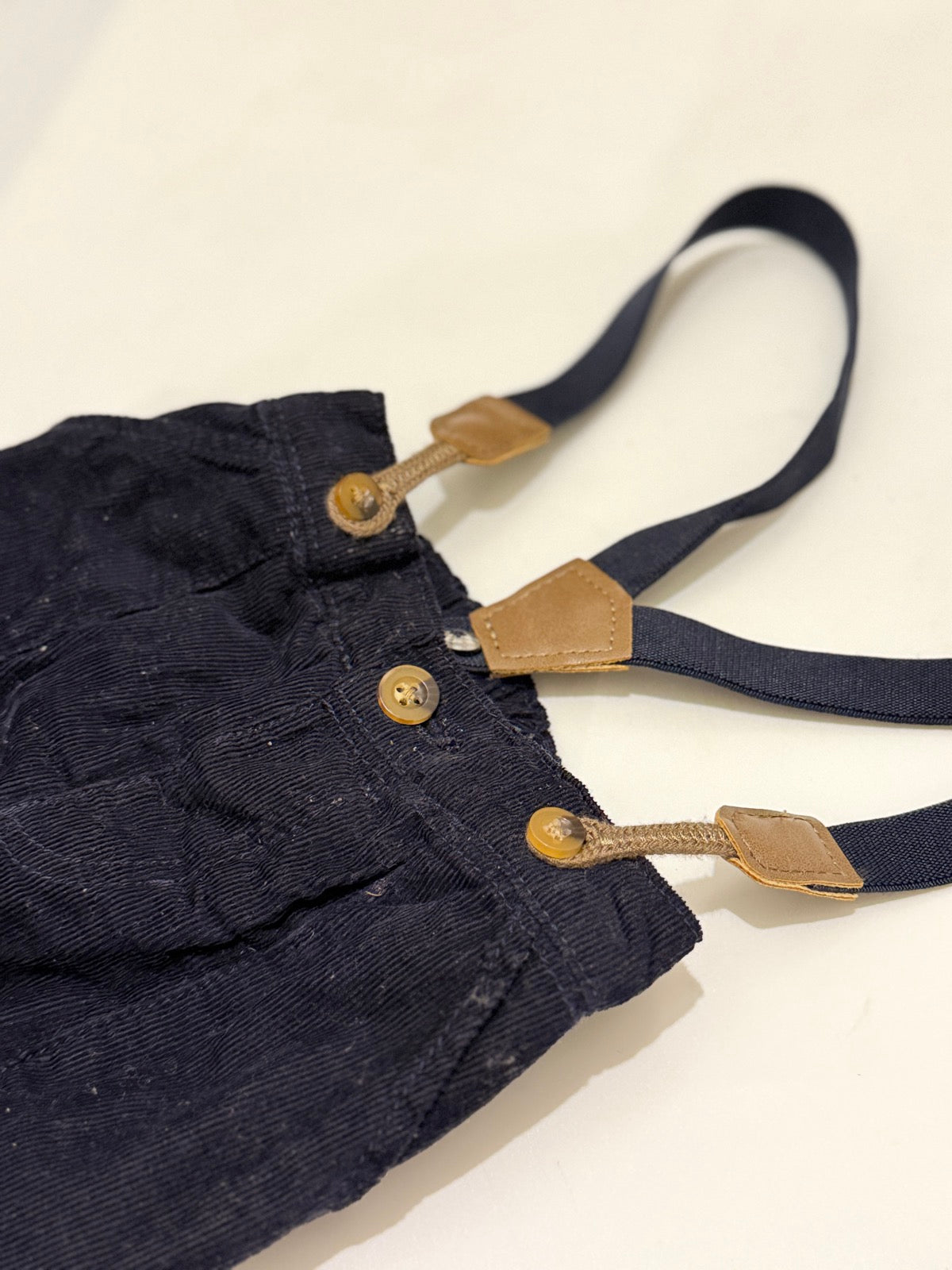 H&M Navy Corduroy Suspender Pants 6-9M