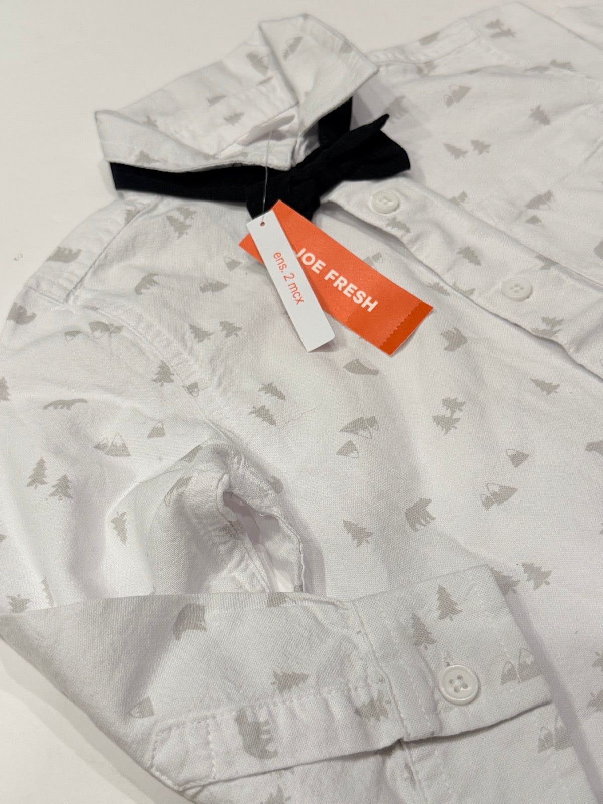 Joe Fresh Bear Print Shirt with Bow Tie 3T