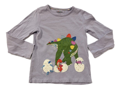Mini Boden Dinosaur Appliqué Long Sleeve Top 6-7y