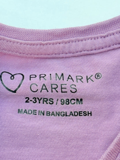 Primark Purple Flower Pajama Set 2-3Y