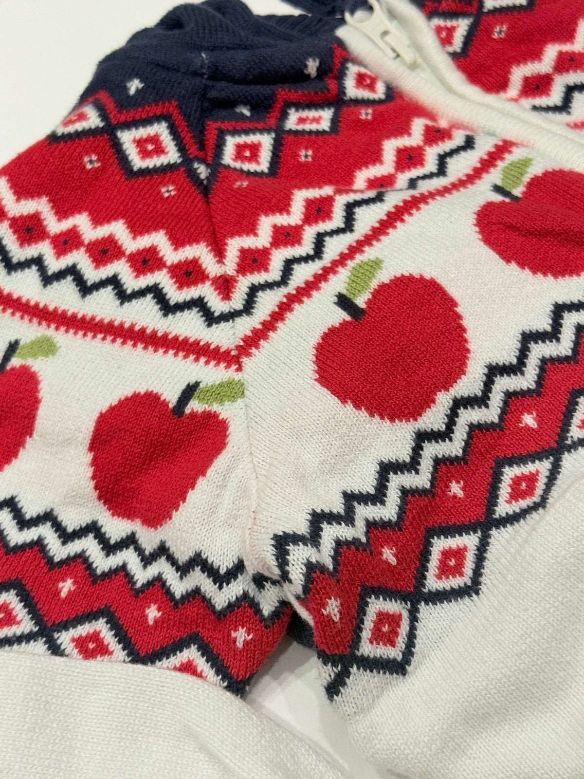 Gymboree Apple Fair Isle Zip Hoodie 4T