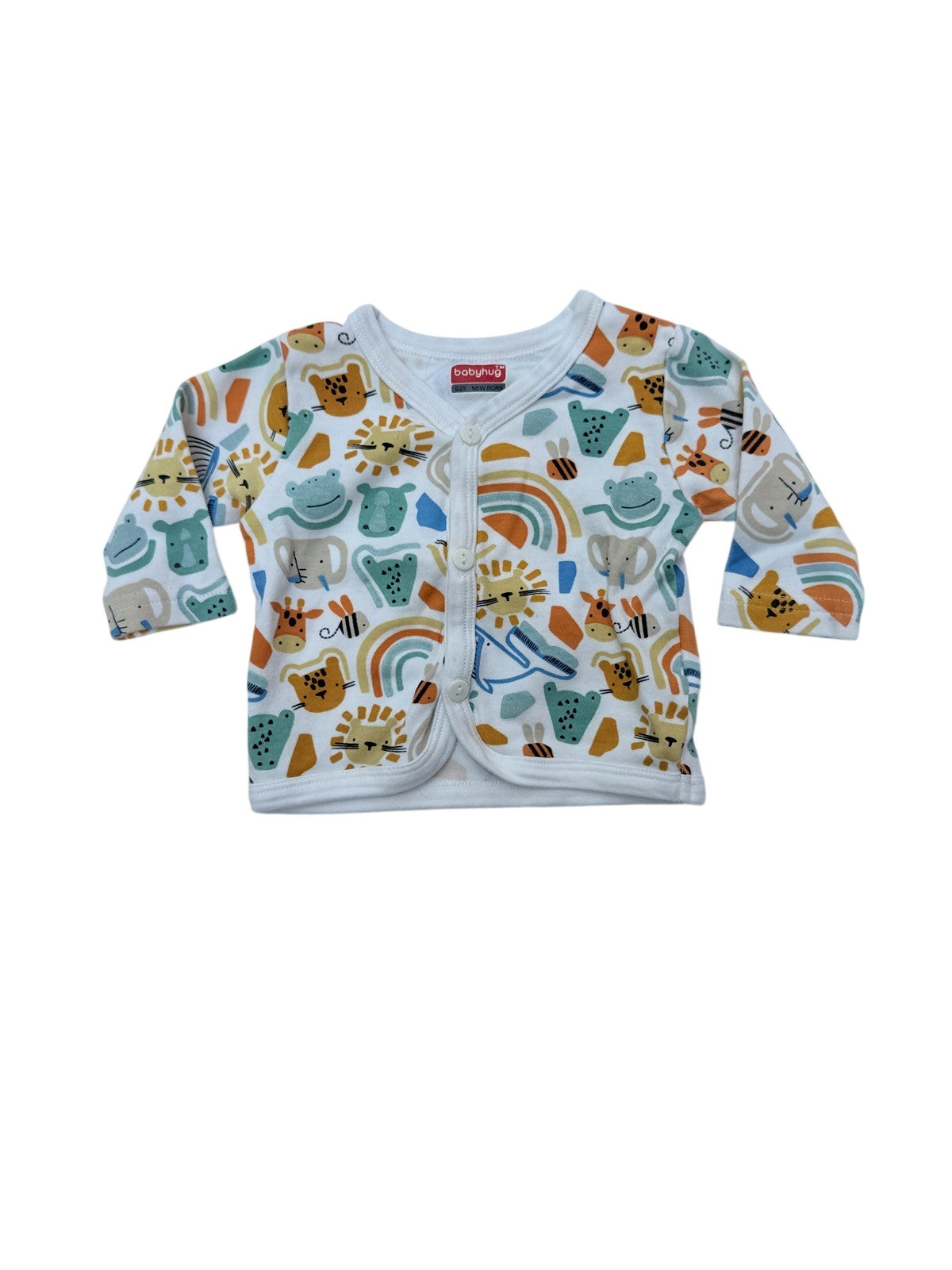 Babyhug Animal Print Cardigan New Born 3M