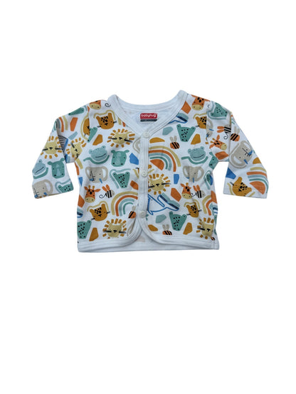 Babyhug Animal Print Cardigan New Born 3M