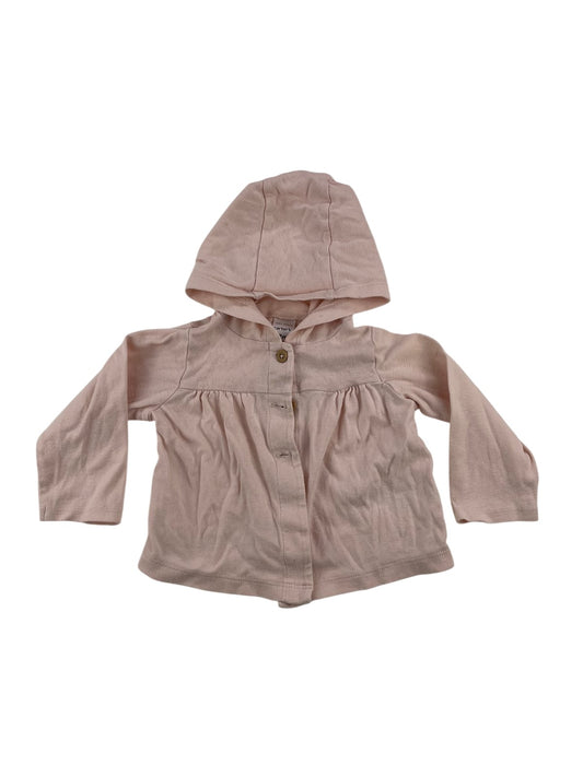 carter's Pink Hooded Cardigan 12M