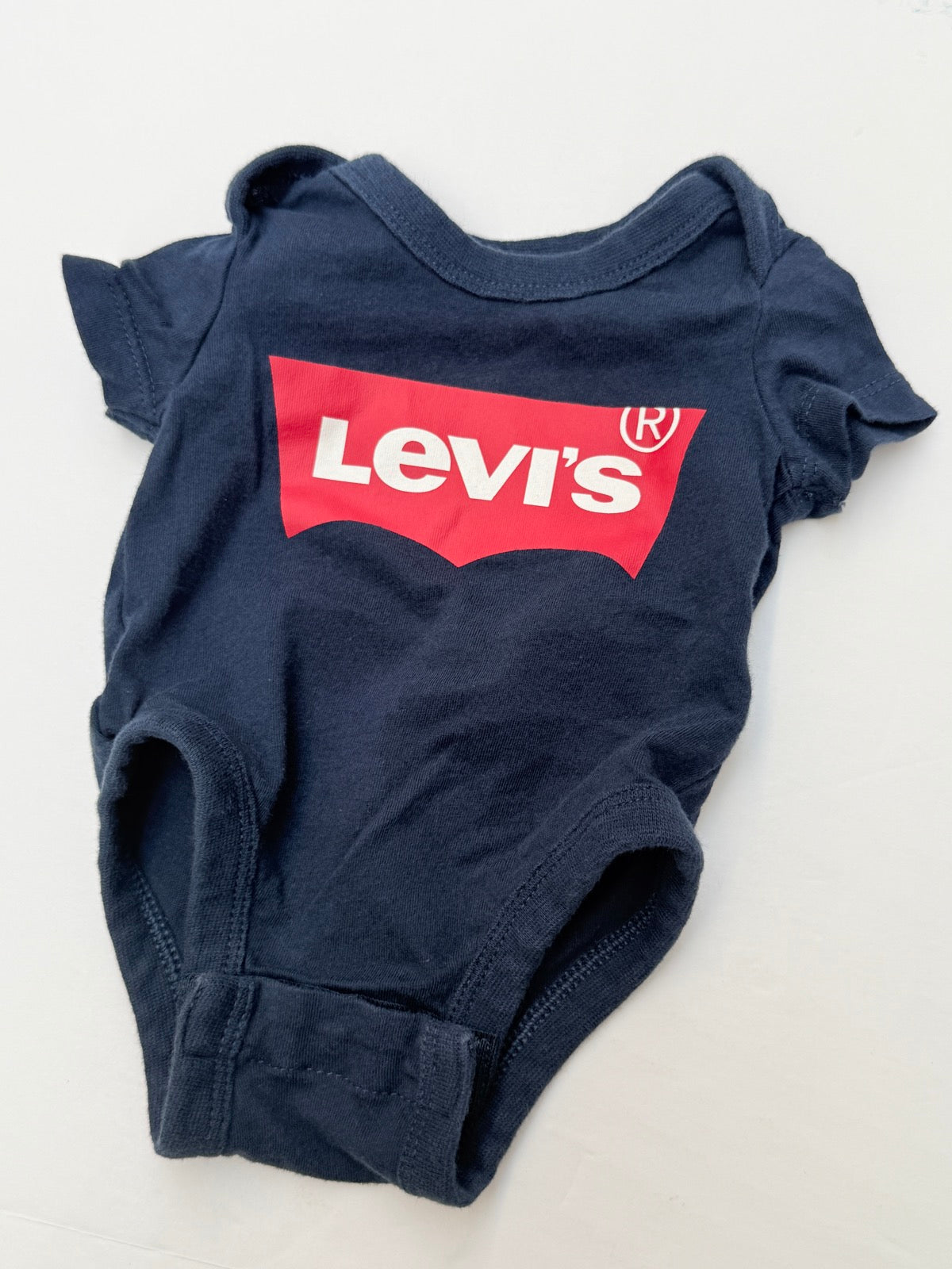 Levi's Navy Logo Bodysuit Newborn
