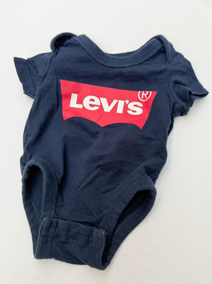 Levi's Navy Logo Bodysuit Newborn