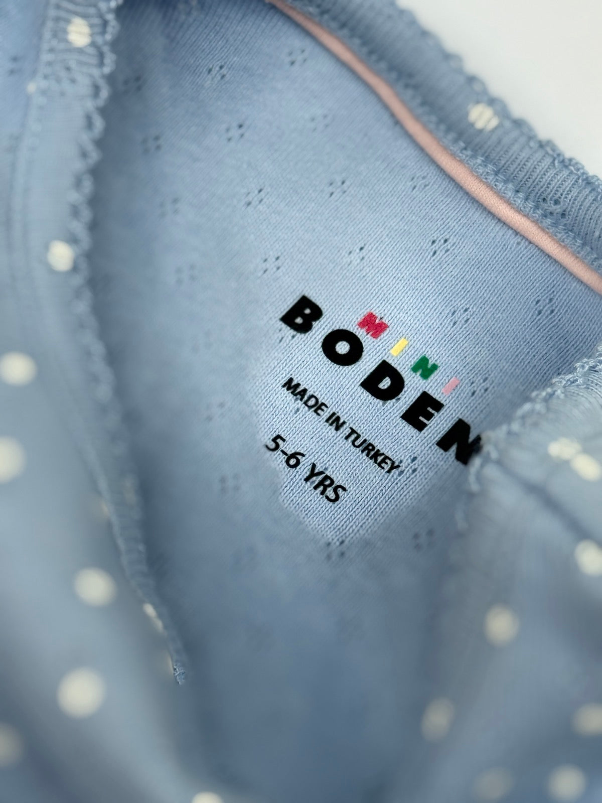 Mini Boden Blue Polka Dot Top Size 5-6