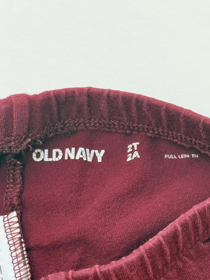 Old Navy Burgundy Full Length Leggings 2T