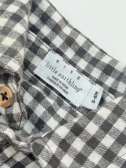 Rise Little Earthling Gingham Flannel Bodysuit 3-6M