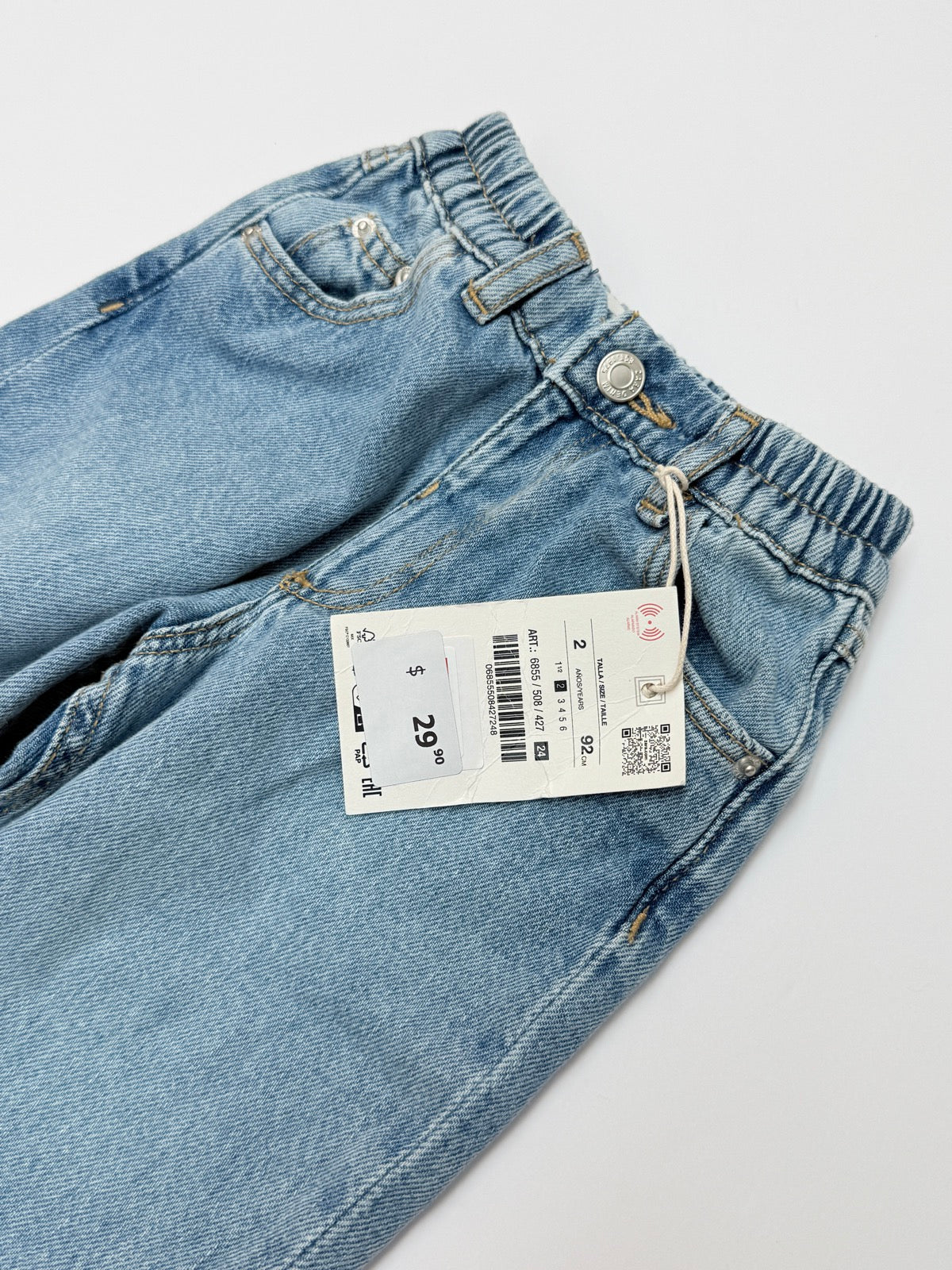 Zara Light Wash Barrel Jeans 2T
