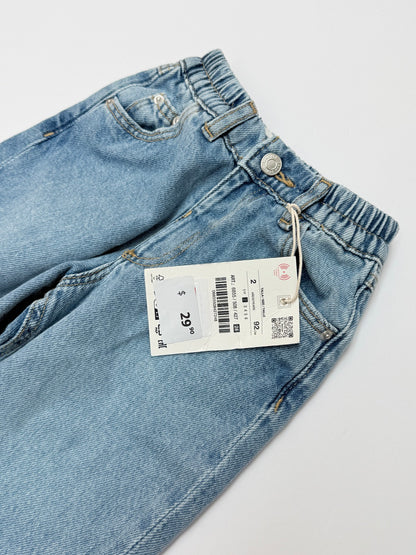 Zara Light Wash Barrel Jeans 2T