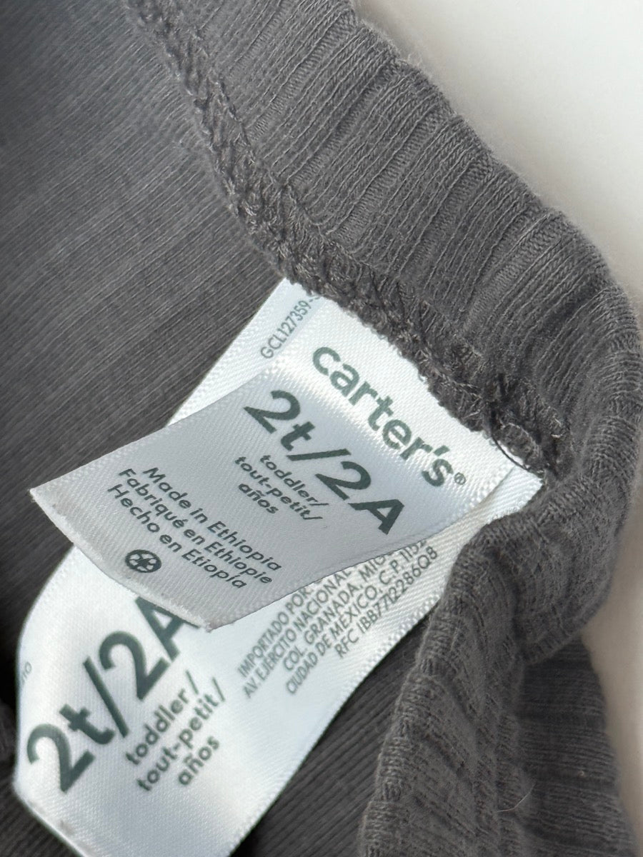 Carter's Gray Ribbed Flare Pants 2T