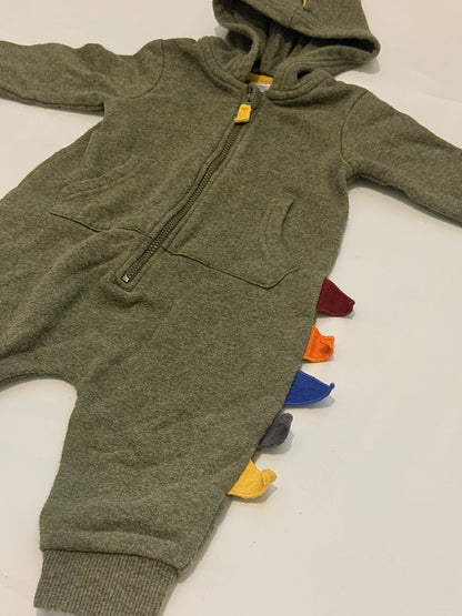 George Dinosaur Hooded Romper 6-12M