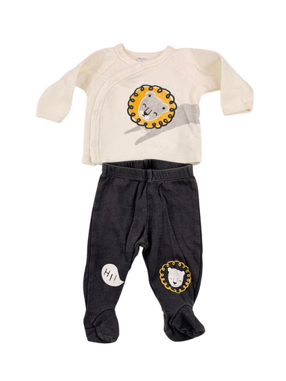 PL:Baby Lion Footed Pants Set 3M