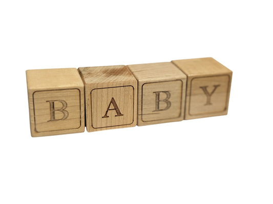 Whittle Wood BABY Engraved Wooden Blocks Set