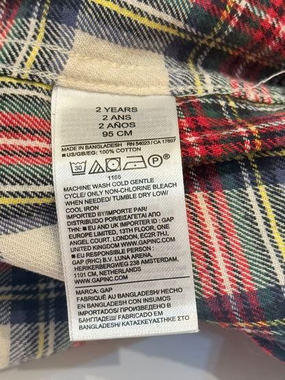 Baby Gap Plaid Flannel Button-Up Shirt 2T