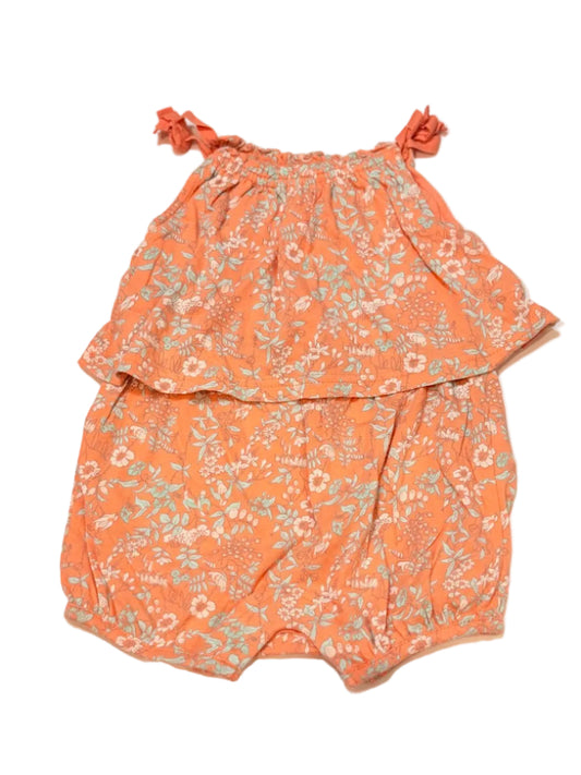 Baby Gap Floral Orange Romper 6-12m