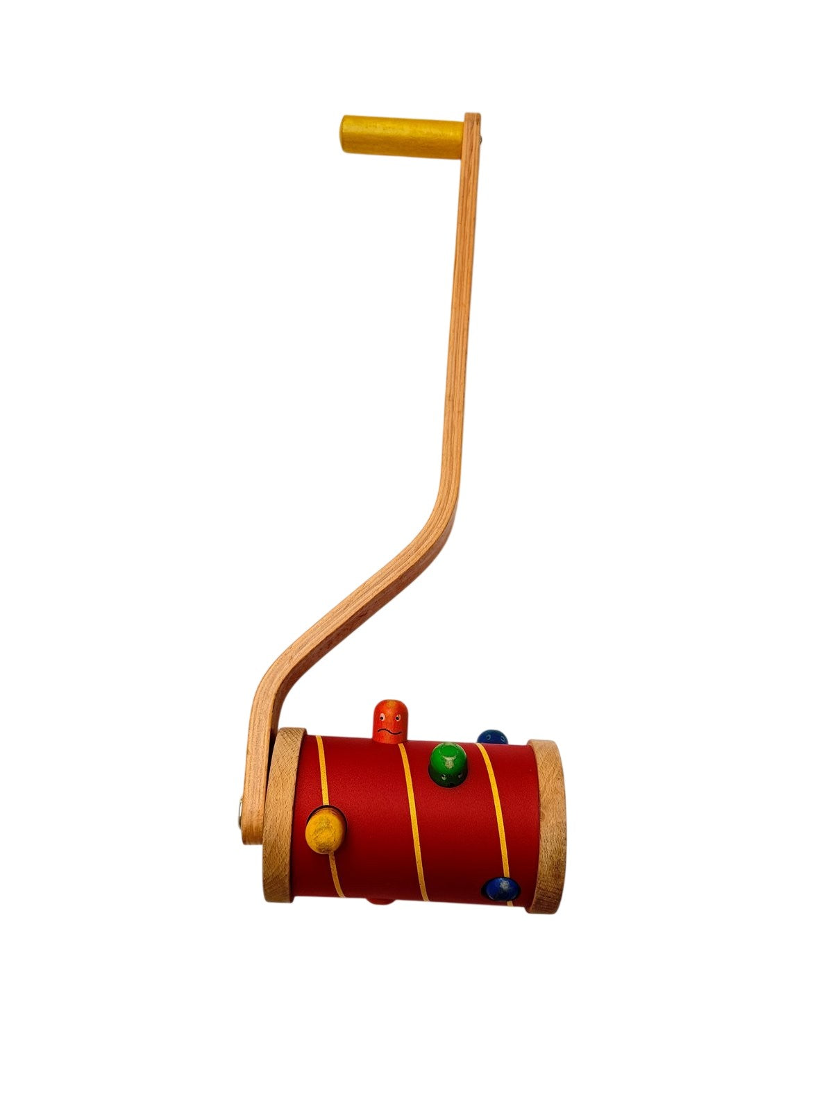 Wooden Push Toy Red Popping Faces