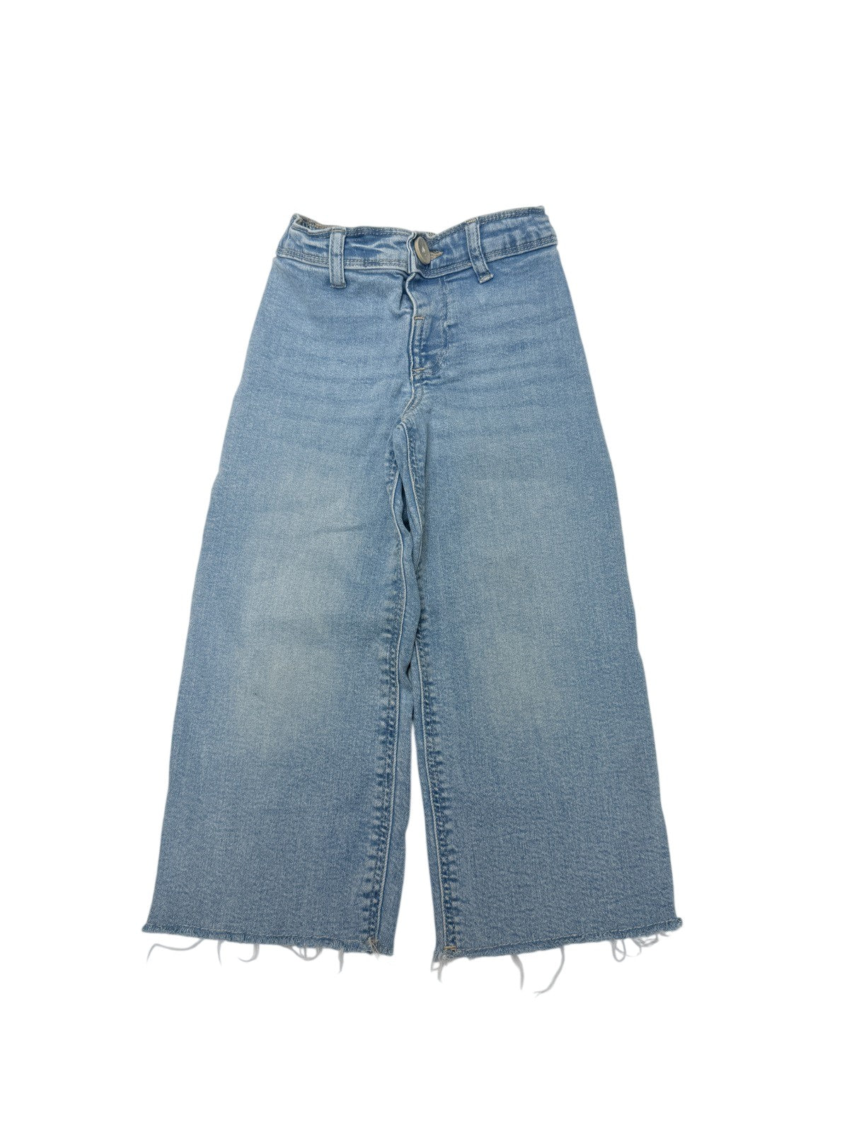 Zara Cropped Wide-Leg Raw Hem Jeans 4-5Y