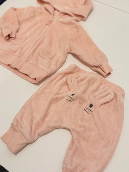 Carter's Pink Bunny Velour Set 3M