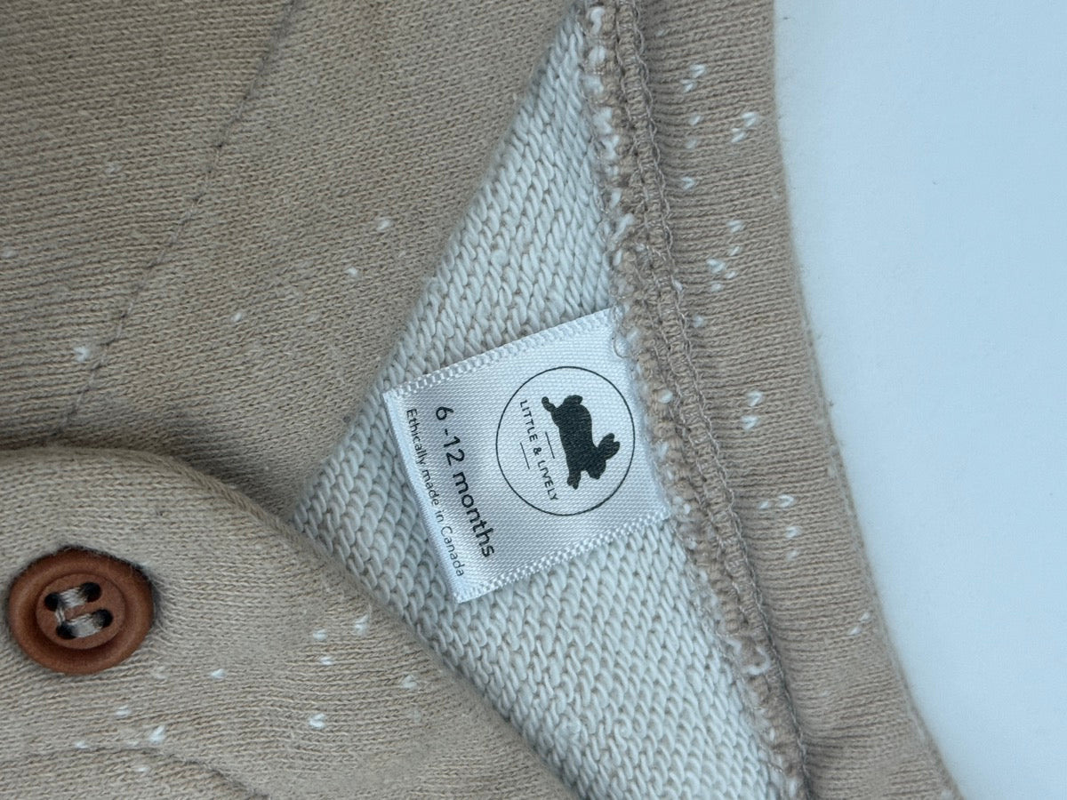 Little & Lively Speckled Button Hoodie 6-12M