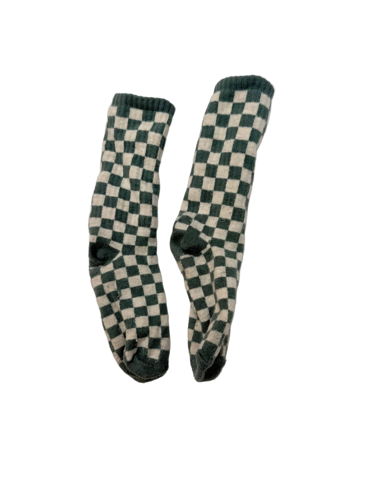 Green Checkered Crew Socks 3-5Y