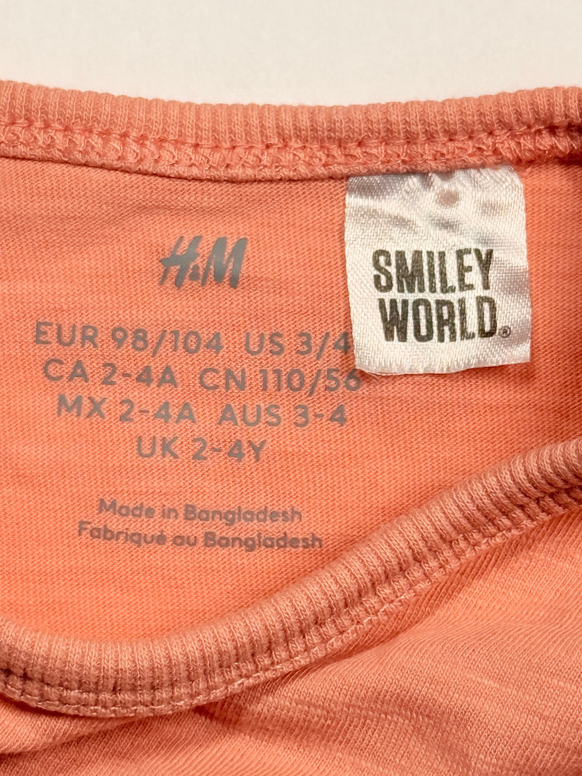 H&M SmileyWorld Flower T-Shirt 2-4Y